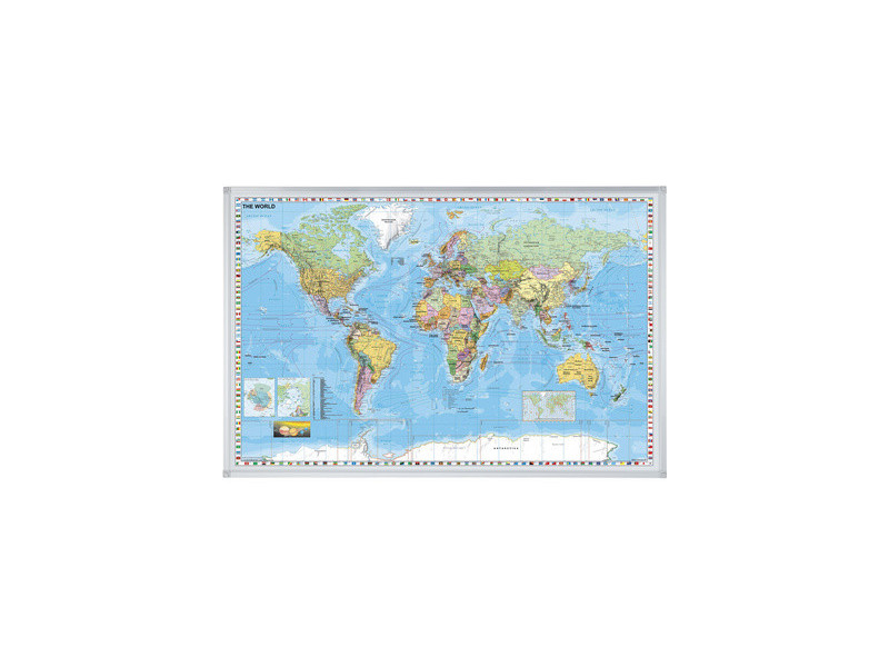 FRANKEN Carte du monde, à fixer, (l)1.380 x (H)880 mm