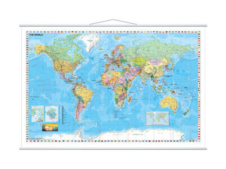 FRANKEN Carte du monde, laminé, (l)1.370 x (H)970 mm