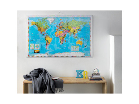 FRANKEN Carte du monde, laminé, (l)1.370 x (H)970 mm