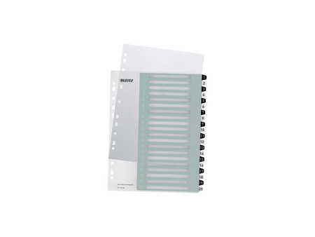 LEITZ Intercalaires en plastique WOW, numéroté, 1-6