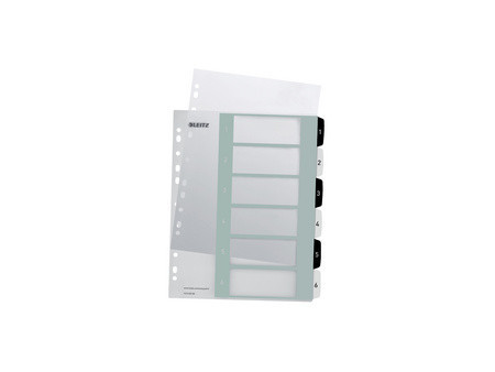 LEITZ Intercalaires en plastique WOW, numéroté, 1-6