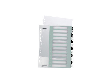 LEITZ Intercalaires en plastique WOW, numéroté, 1-12