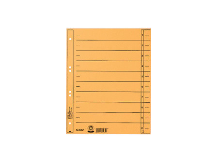 LEITZ Intercalaires, format A4 extra large,en carton manille