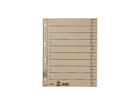 LEITZ Intercalaires, format A4 extra large,en carton manille