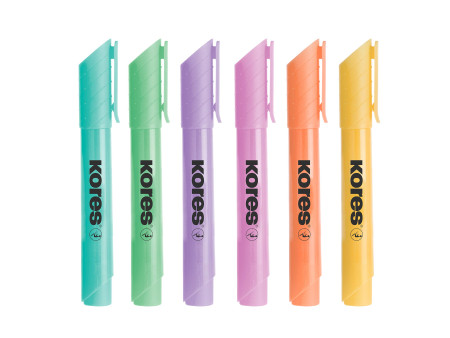 Kores Surligneur 'HIGH LINER PLUS', couleurs pastel, étui 6