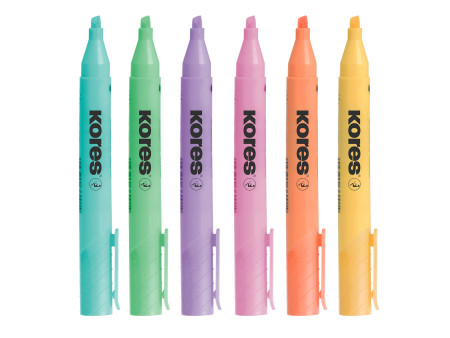 Kores Surligneur 'HIGH LINER PLUS', couleurs pastel, étui 6