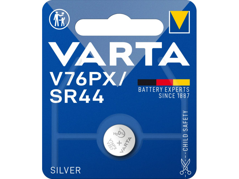 VARTA Pile bouton oxyde argent V76PX (SR44), 1,55 V