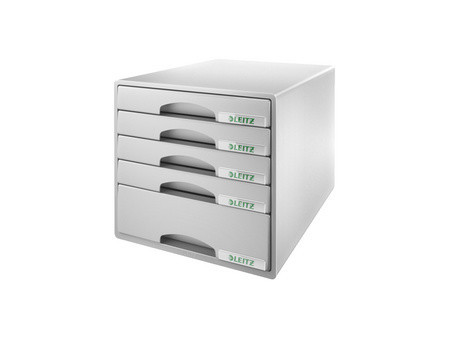 LEITZ Module de classement Plus, 5 tiroirs, gris