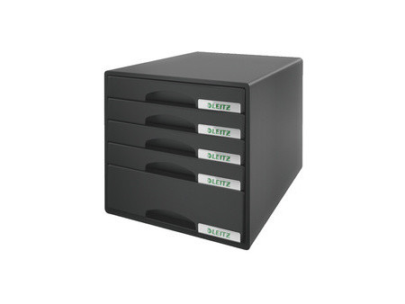 LEITZ Module de classement Plus, 5 tiroirs, noir