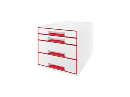 LEITZ Bloc de classement WOW CUBE, 4 tiroirs, blanc/gris