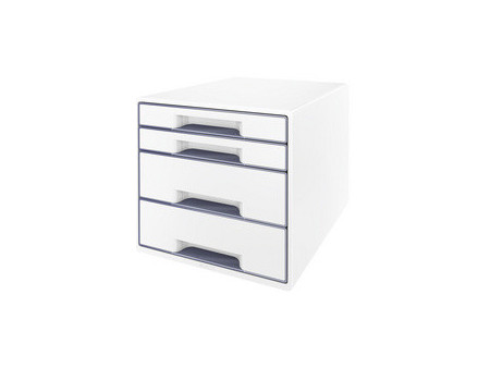 LEITZ Bloc de classement WOW CUBE, 4 tiroirs, blanc/gris