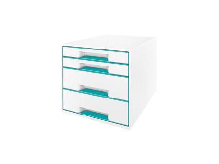 LEITZ Bloc de classement WOW CUBE, 4 tiroirs, blanc/jaune