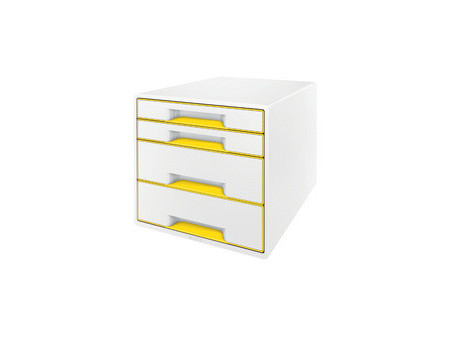 LEITZ Bloc de classement WOW CUBE, 4 tiroirs, blanc/rouge