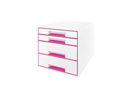 LEITZ Bloc de classement WOW CUBE, 4 tiroirs, blanc/bleu
