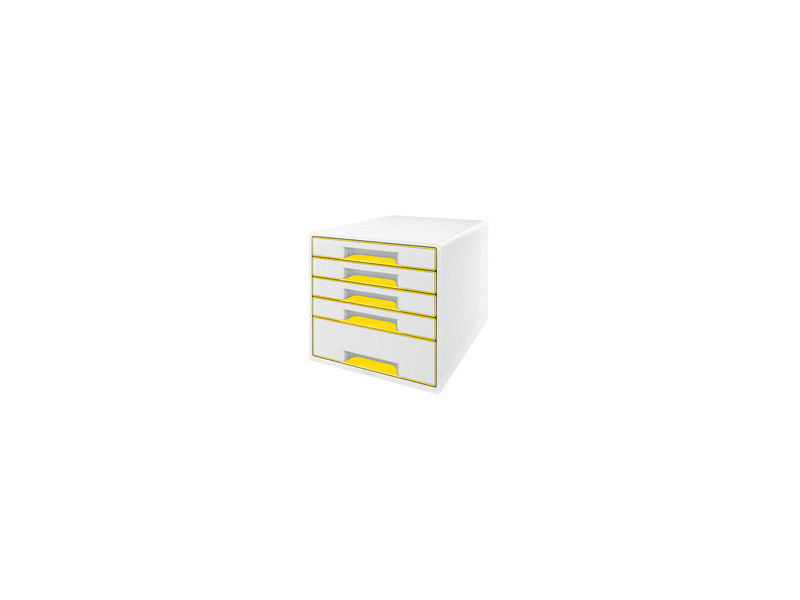 LEITZ Bloc de classement WOW CUBE, 5 tiroirs, blanc/jaune