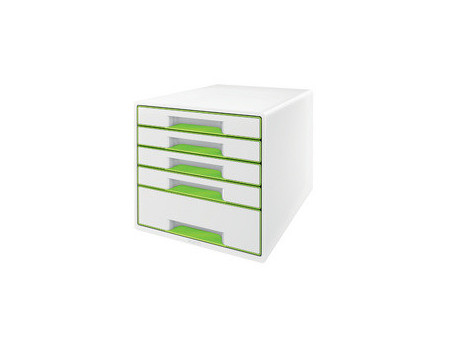 LEITZ Bloc de classement WOW CUBE, 5 tiroirs, blanc perlé/