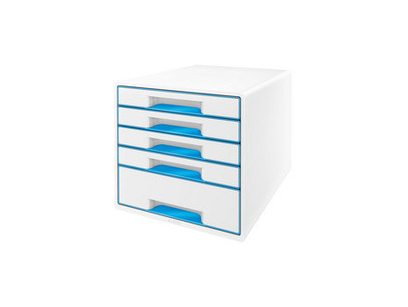 LEITZ Bloc de classement WOW CUBE, 5 tiroirs, blanc perlé/