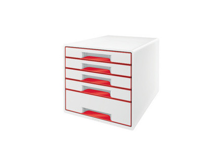 LEITZ bloc de classement WOW CUBE, 5 tiroirs, blanc perle /