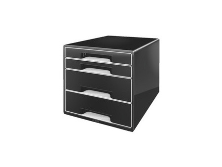 LEITZ Bloc de classement WOW CUBE, 4 tiroirs, noir/gris
