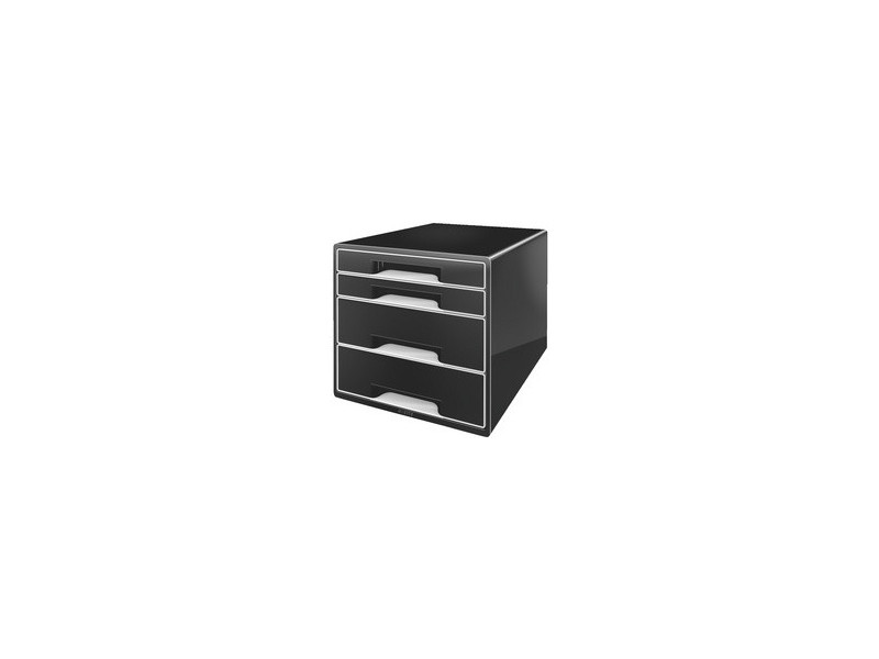 LEITZ Bloc de classement WOW CUBE, 4 tiroirs, noir/gris