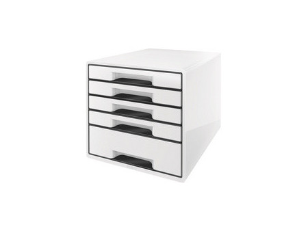 LEITZ Bloc de classement WOW CUBE, 5 tiroirs, noir/gris