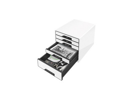 LEITZ Bloc de classement WOW CUBE, 5 tiroirs, noir/gris