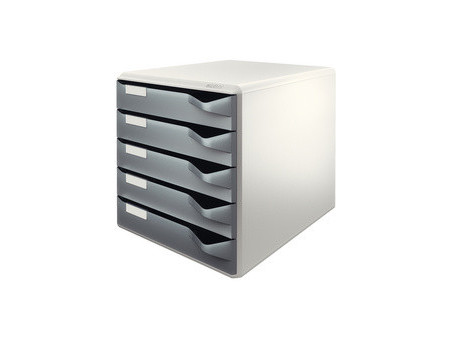 LEITZ Module de classement, 5 tiroirs, gris-clair/gris-foncé