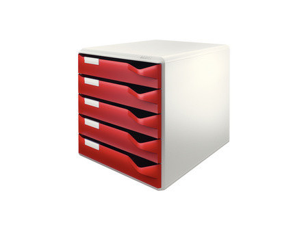 LEITZ Module de classement PS, 5 tiroirs, gris-clair/noir