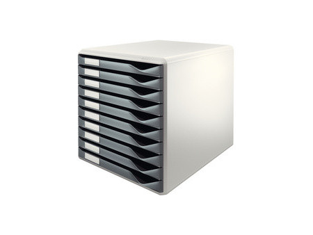 LEITZ Module de classement formulaires,10 tiroirs,gris/rouge