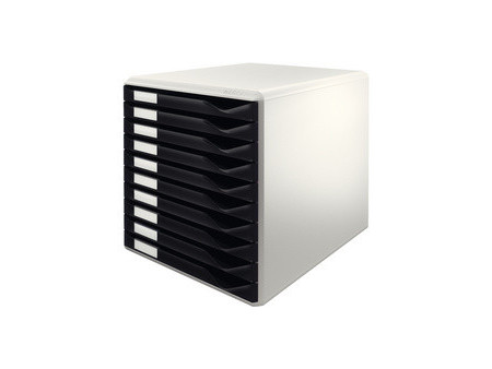 LEITZ Module de classement formulaires,10 tiroirs,gris/rouge