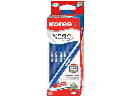 Kores Stylo à bille jetable K-Pen Super Slide K, bleu