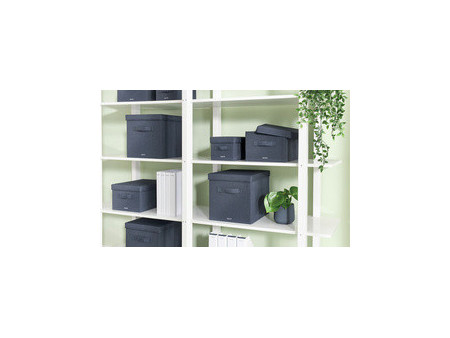 LEITZ Boîte de rangement en tissu, taille M, set de 2, gris