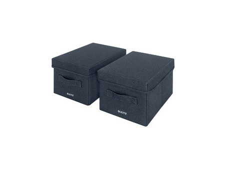 LEITZ Boîte de rangement en tissu, taille M, set de 2, gris