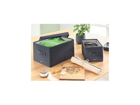 LEITZ Boîte de rangement en tissu, taille L, set de 2, gris