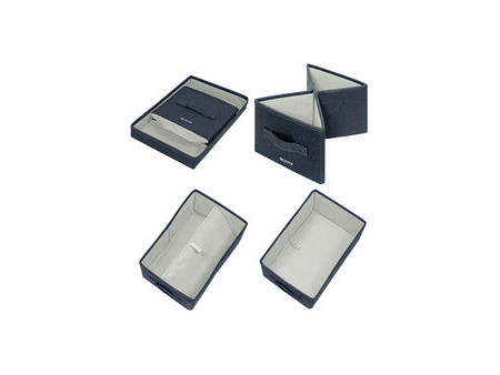 LEITZ Boîte de rangement en tissu, taille S, set de 2, gris