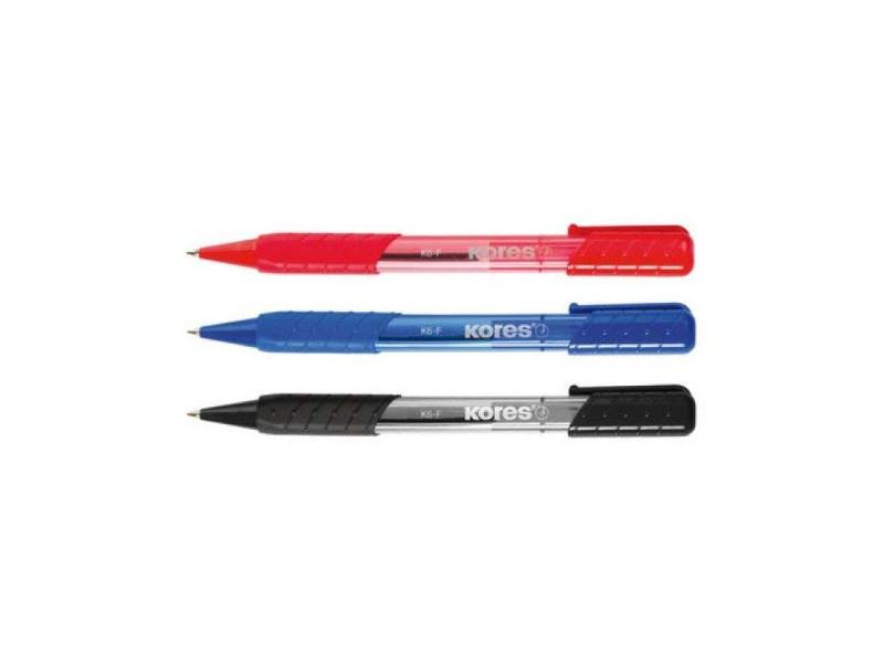 Kores stylo à bille rétractable jetable K-PEN K6, F, bleu