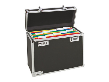 LEITZ Boîte mobile pour dossiers suspendus, noir/chrome,cadr