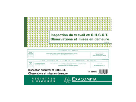EXACOMPTA Piqûre 'Inspection du travail et CHSCT'