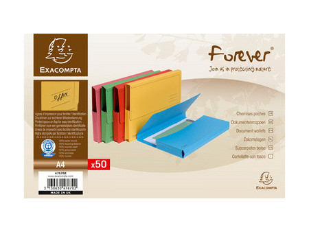 EXACOMPTA Pochette documents FOREVER, A4, assorti