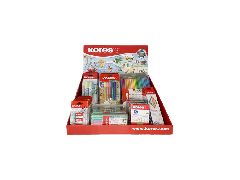 Kores Présentoir de comptoir série pastel, présentoir carton