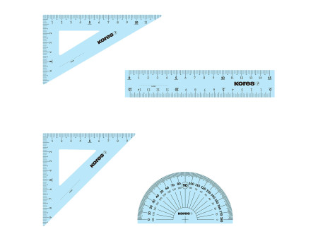 Kores Kit de géometrie GEO15, 4 pièces, assorti