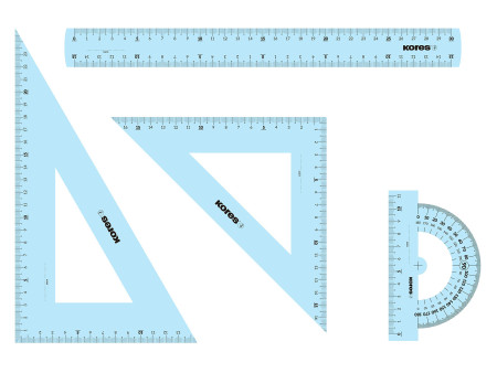 Kores Kit de géometrie GEO15, 4 pièces, assorti