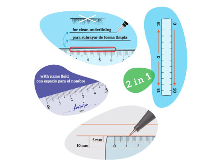 Kores Kit de géometrie GEO15, 4 pièces, assorti