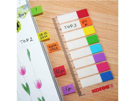 Kores Marque pages - film, 12 x 45 mm, 8 x 15 feuilles
