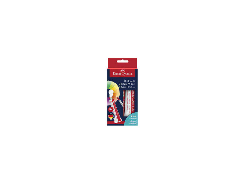 FABER-CASTELL Blanc opaque 7,5 ml, carte blister de 3