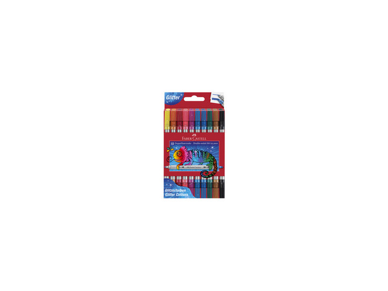 FABER-CASTELL Feutre double pointe Glitzer, boîte de 20