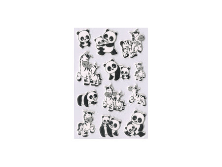 HERMA Sticker MAGIC 'Familles de pandas et de zèbres', foam