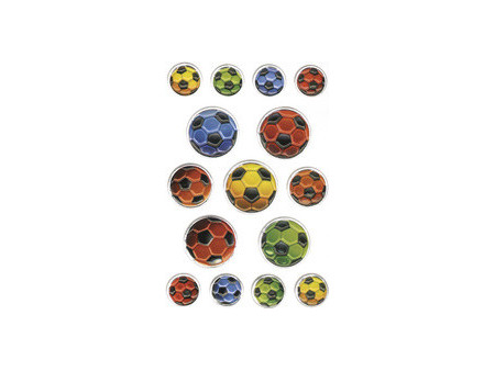 HERMA Sticker MAGIC 'Ballons de foot multicolores', gaufré