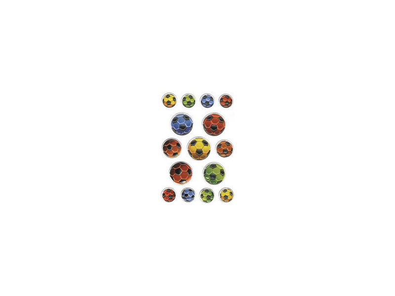 HERMA Sticker MAGIC 'Ballons de foot multicolores', gaufré
