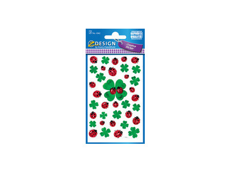AVERY Zweckform ZDesign Sticker 'coccinelle et trèfle'